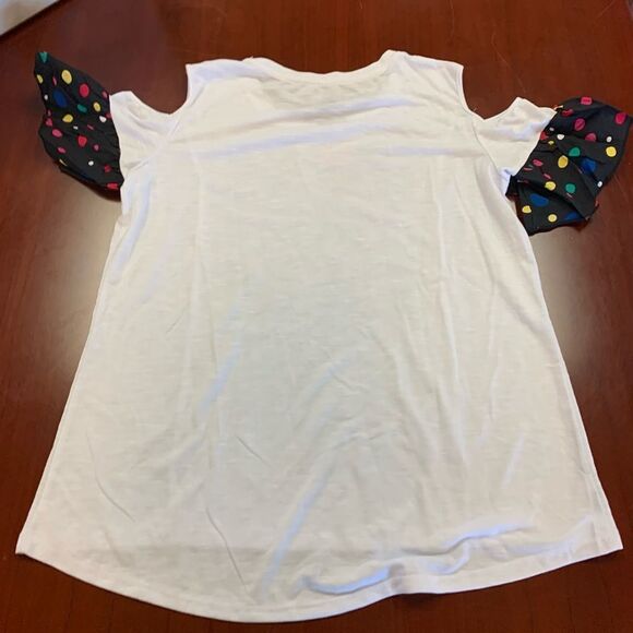 Disney Parks Dots My Jam Cold Shoulder T-Shirt sz L NWT - Picture 4 of 4